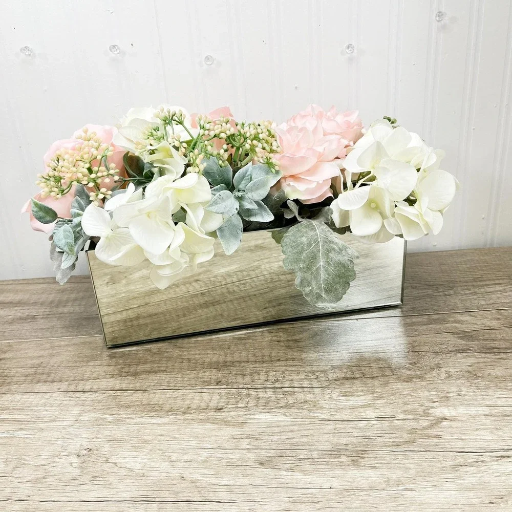 Vintage Mirror Box Planter: 80's glam decor